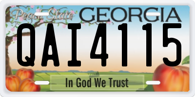 GA license plate QAI4115