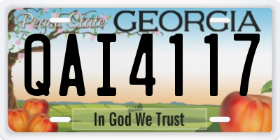 GA license plate QAI4117