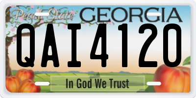 GA license plate QAI4120