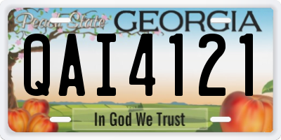 GA license plate QAI4121