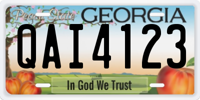 GA license plate QAI4123