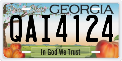 GA license plate QAI4124
