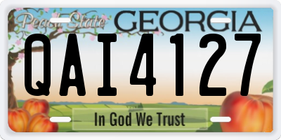 GA license plate QAI4127