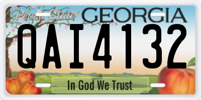 GA license plate QAI4132