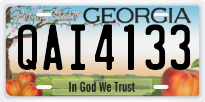 GA license plate QAI4133
