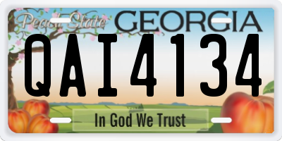 GA license plate QAI4134