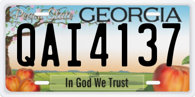 GA license plate QAI4137