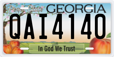 GA license plate QAI4140