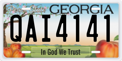 GA license plate QAI4141