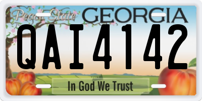 GA license plate QAI4142