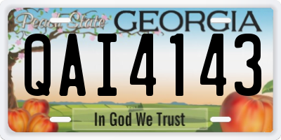GA license plate QAI4143