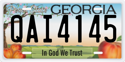 GA license plate QAI4145