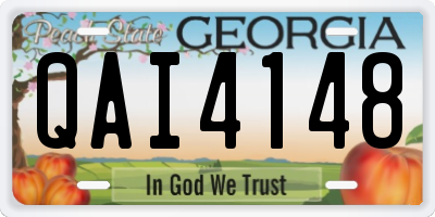 GA license plate QAI4148