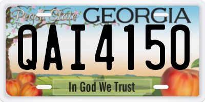 GA license plate QAI4150
