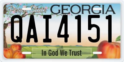 GA license plate QAI4151