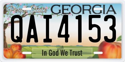 GA license plate QAI4153