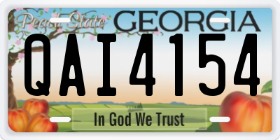 GA license plate QAI4154