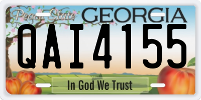GA license plate QAI4155
