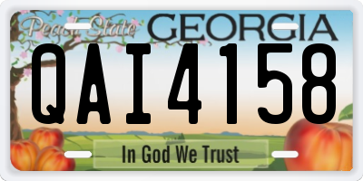 GA license plate QAI4158