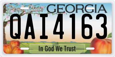 GA license plate QAI4163