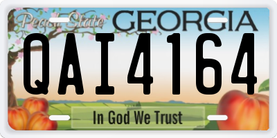 GA license plate QAI4164