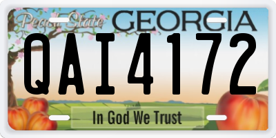 GA license plate QAI4172