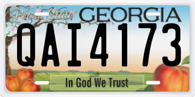 GA license plate QAI4173