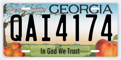 GA license plate QAI4174