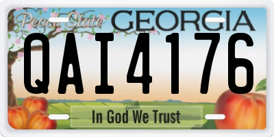 GA license plate QAI4176