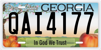 GA license plate QAI4177