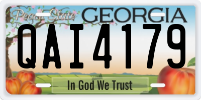 GA license plate QAI4179