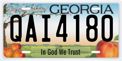 GA license plate QAI4180