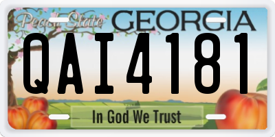 GA license plate QAI4181