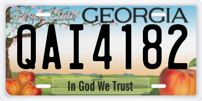 GA license plate QAI4182