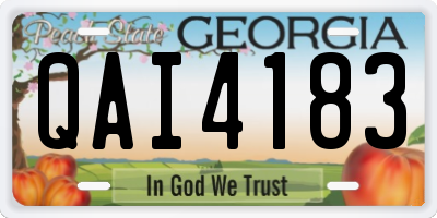 GA license plate QAI4183