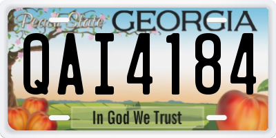 GA license plate QAI4184