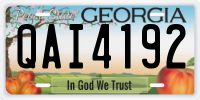 GA license plate QAI4192