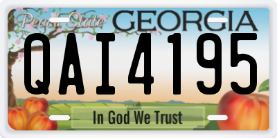 GA license plate QAI4195