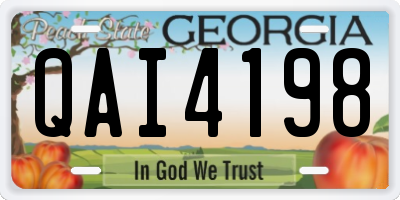 GA license plate QAI4198
