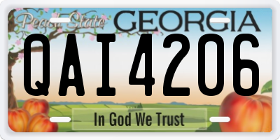 GA license plate QAI4206