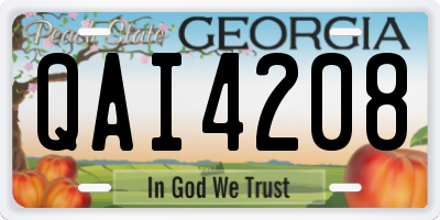 GA license plate QAI4208