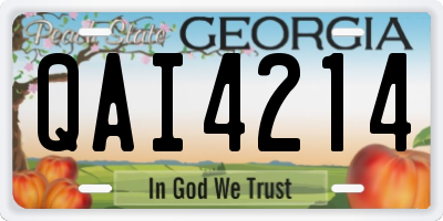 GA license plate QAI4214