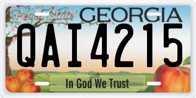 GA license plate QAI4215