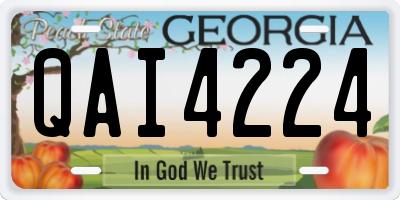 GA license plate QAI4224
