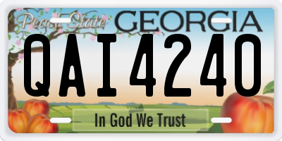 GA license plate QAI4240