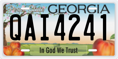 GA license plate QAI4241
