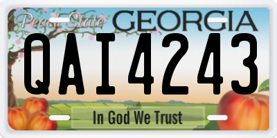GA license plate QAI4243