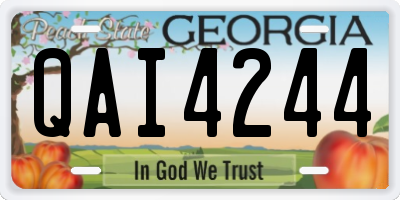 GA license plate QAI4244