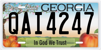 GA license plate QAI4247