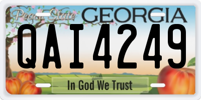 GA license plate QAI4249